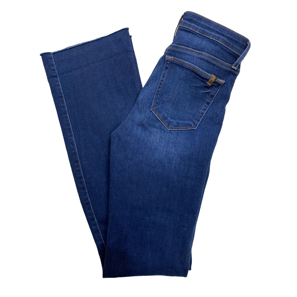 Joes Jeans Womens High Rise Flare Raw‎ Hem Dark Wash Stretch Denim Blue Size 25 - Picture 7 of 13